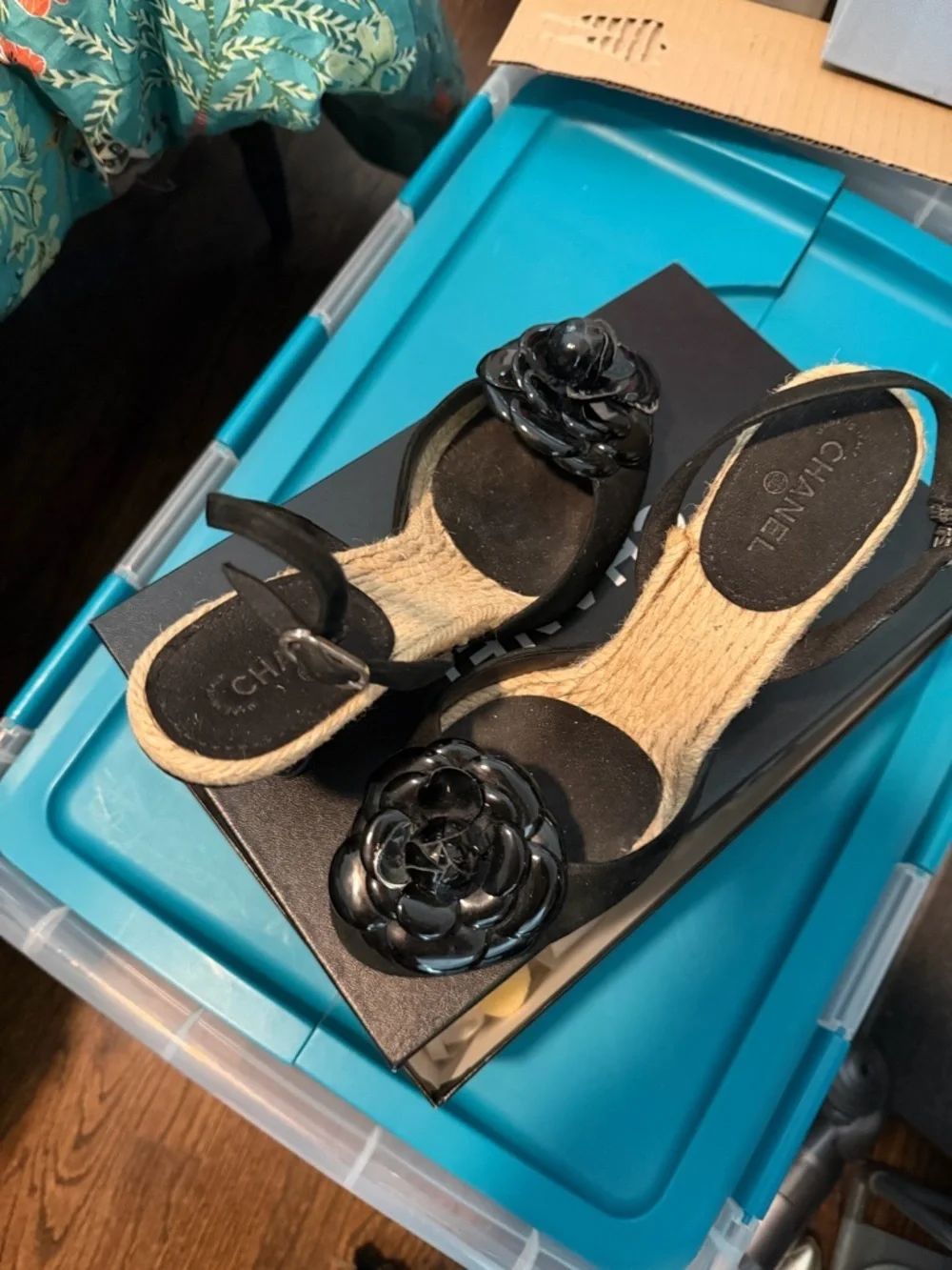 CHANEL velvet patent